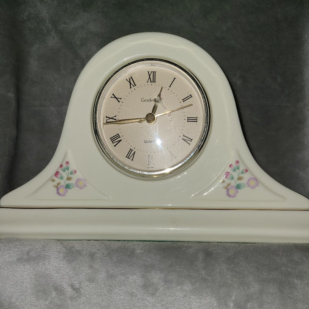 Vintage Godinger Porcelain Mantle Clock